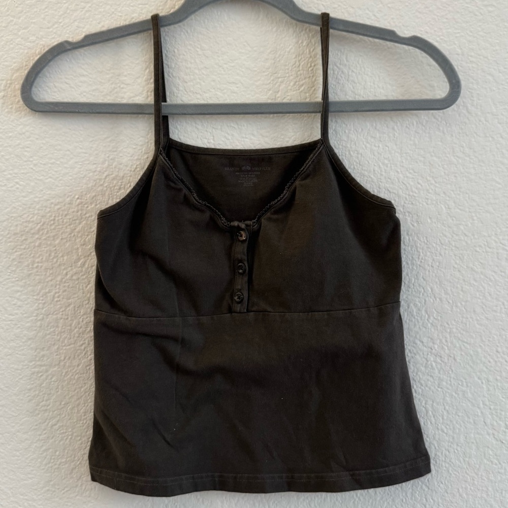 Brandy Melville Brown Fitted Crop Camisole